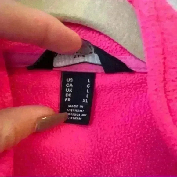 The Outfitters By Land's End Neon Pink Zip Up Jacket Sz L - Picture 12 of 15